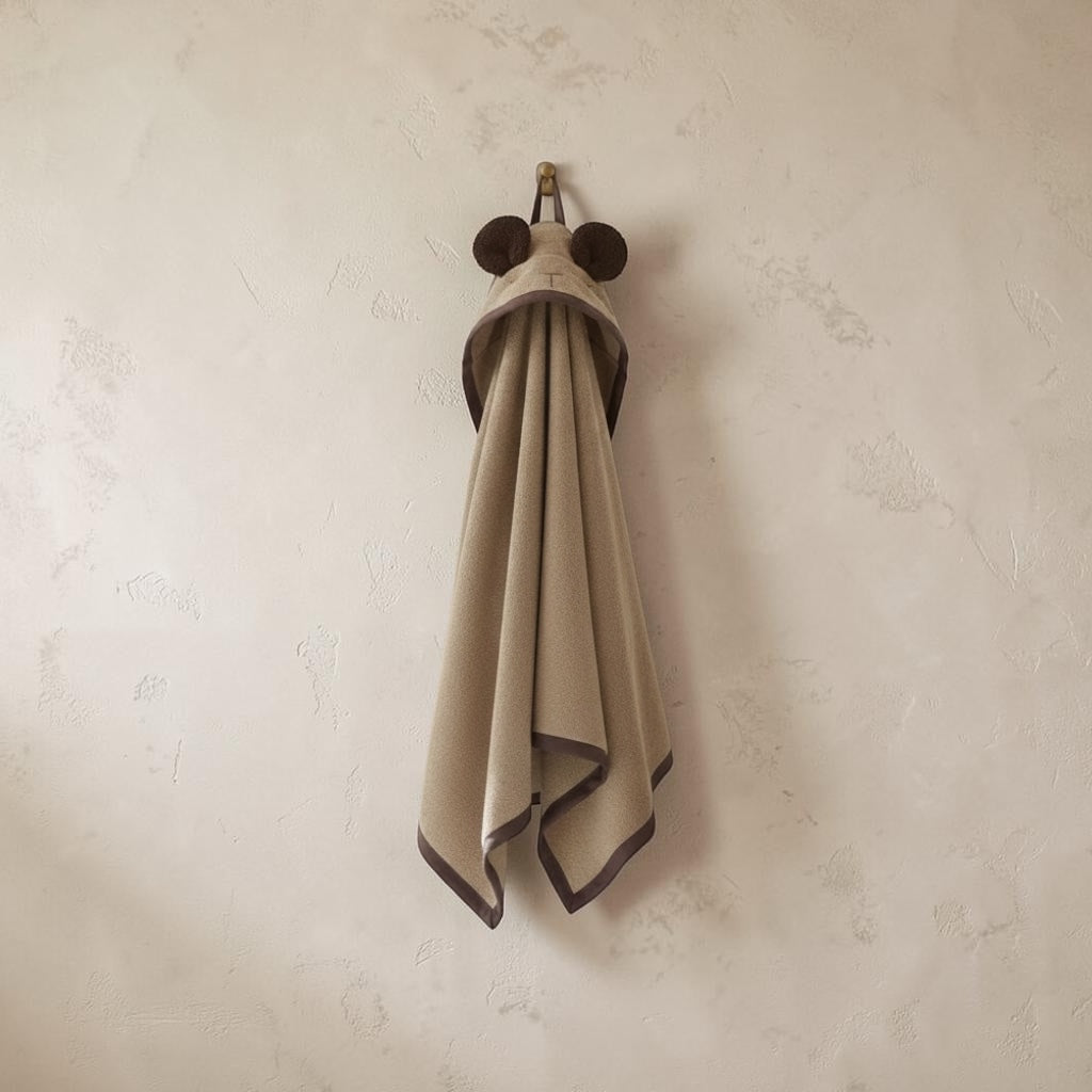 hooded bear bath towel 