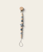 Natural wood and grey silicone elephant dummy clip 