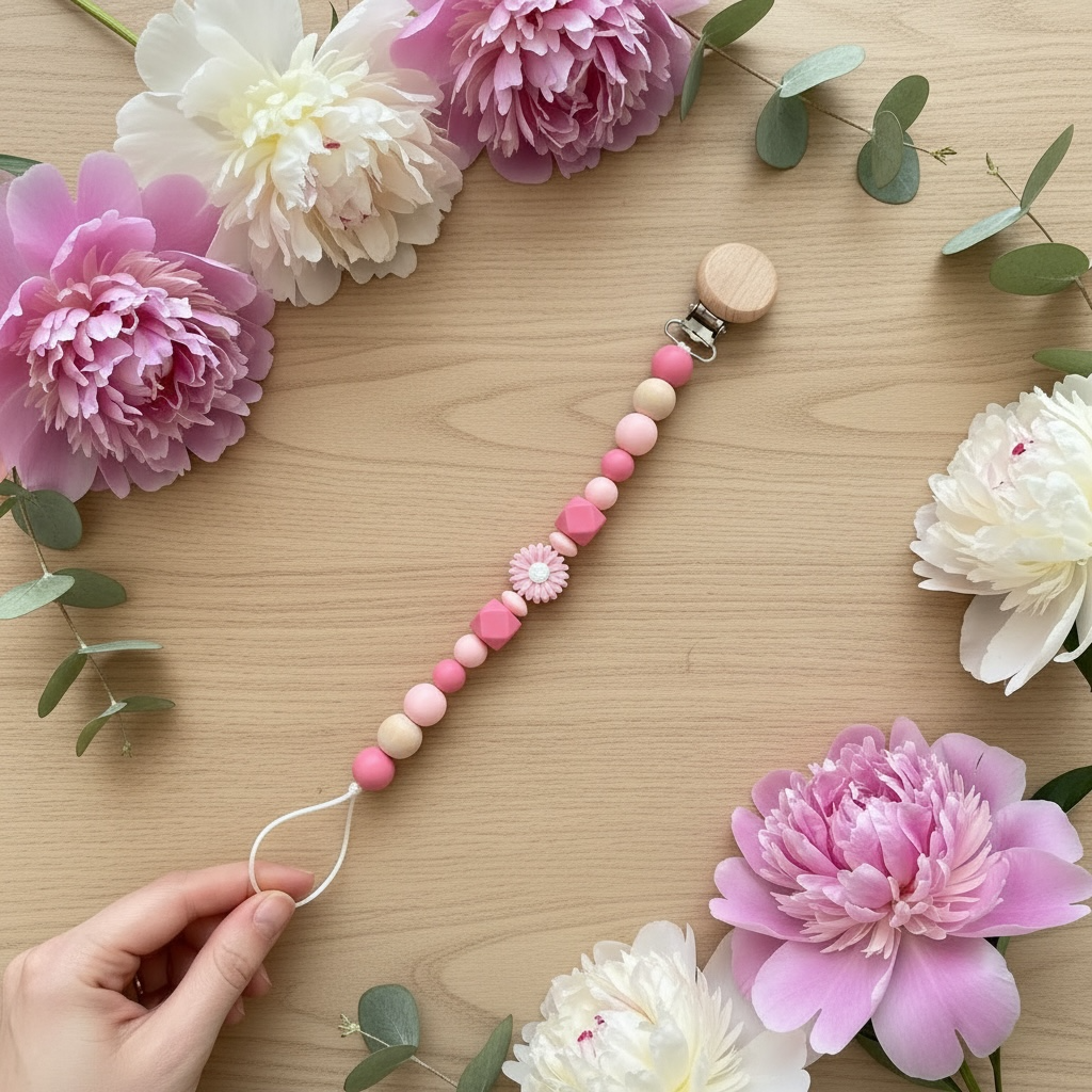 pink floral dummy clip 