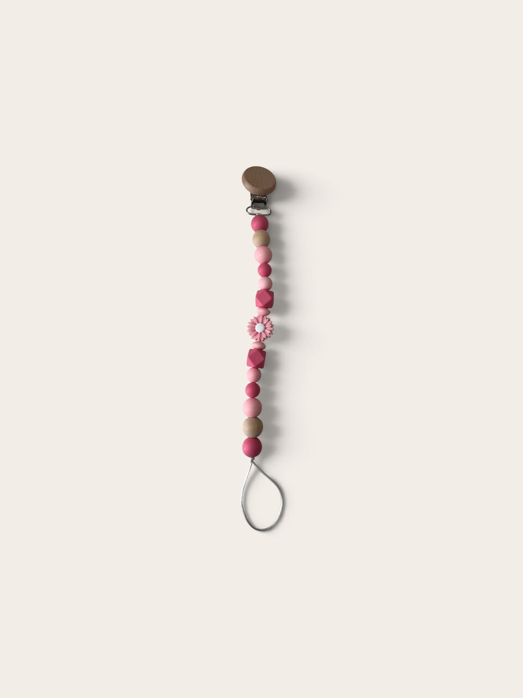 pink floral dummy clip silicone top view 