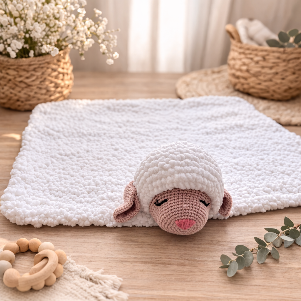 handmade lamb crochet baby blanket soft newborn baby blanket perfect baby shower gift