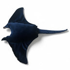 Top view of velvet manta ray plush toy soft ocean stuffed animal for baby and kids