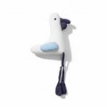 Pelican baby plush toy with dangly legs soft stuffed animal on white background