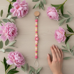 pink and yellow floral silicone dummy clip 