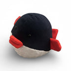 Puffer fish plush toy soft stuffed ocean animal Navy with red fins
