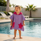 Toddler swim poncho hooded towel for kids ages 3–6