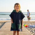 Toddler swim poncho hooded towel for kids ages 3–6