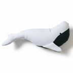Neutral whale baby comforter plush toy for modern nursery and newborn gift