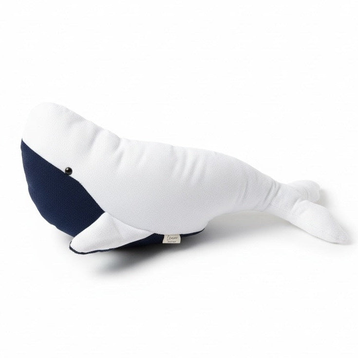 Neutral whale baby comforter plush toy for nursery decor and newborn gift